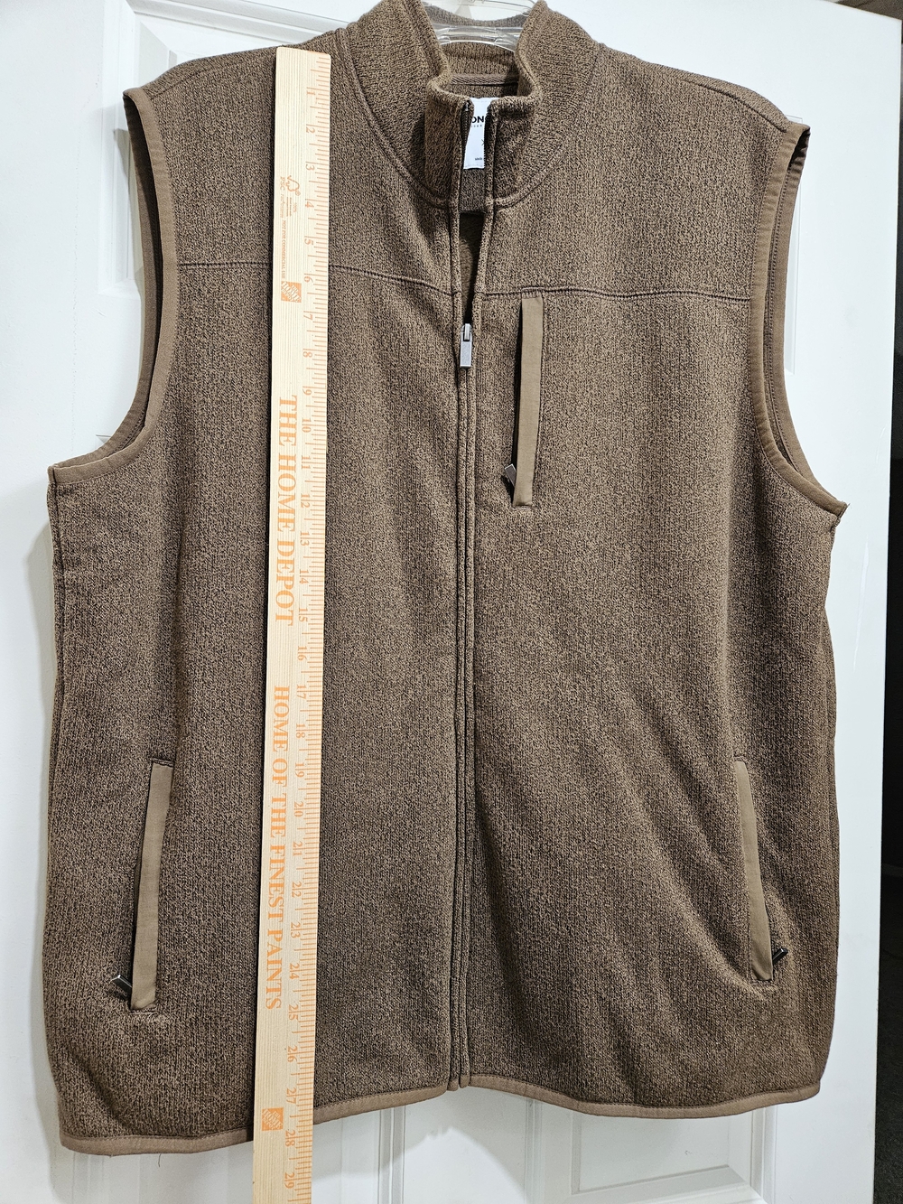 Sonoma Men's Brown Fleece Vest with Zip Pockets